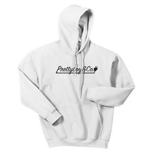 Prettyboy and co Script Hooded Sweatshirt White (LIMITED)